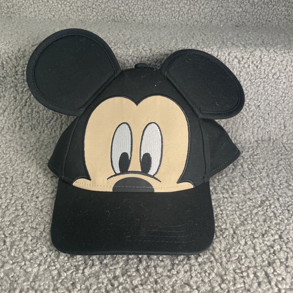 Disney Mickey Mouse Black 3D Ears Snapback Baseball Cap Hat RN 55219 Youth
